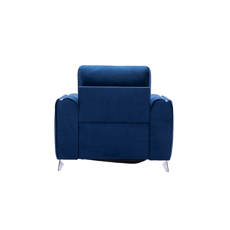 Chaise d'appoint avec pieds en métal et garnitures chromées