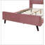 Lit plateforme tapissier, velours, rose
