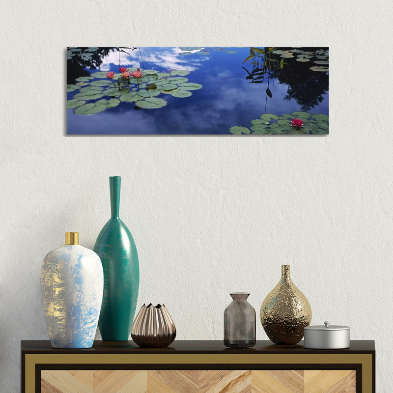 Water Lilies In A Pond, Denver Botanic Gardens, Denver - Wrapped Canvas Panoramic Print, 30.48 cm H x 91.44 cm W x 1.91 cm D