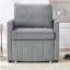 Canapé-lit rembourré convertible, canapé-lit escamotable de 31,5 po avec dossier réglable à 5 positions, poches latérales et panier de rangement, chaise-lit pliable, méridienne de salon, appartement, gris