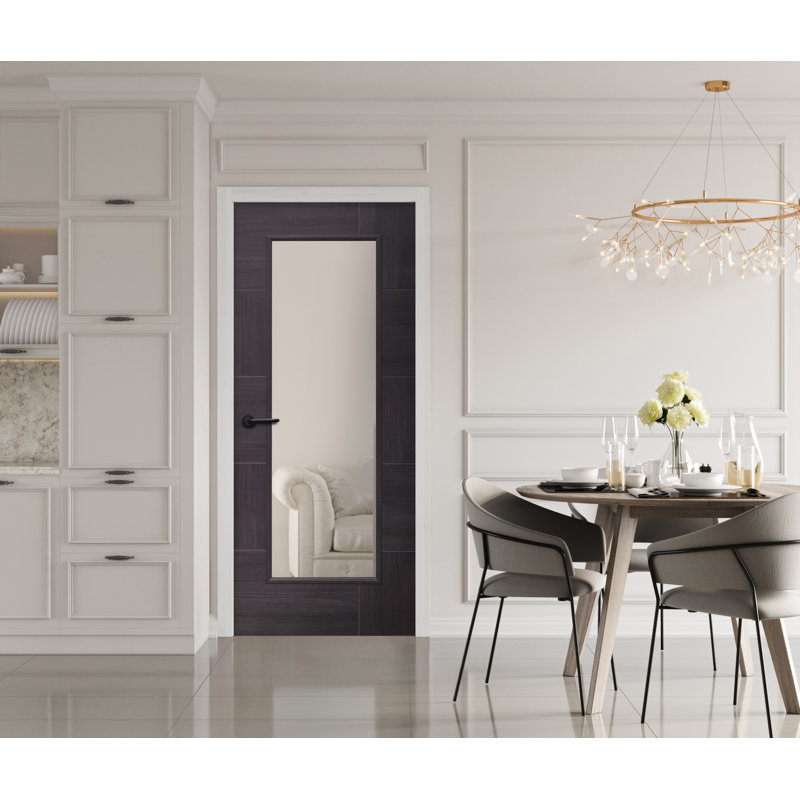 Internal Glazed Laminate White Grey Ravenna, 204cm H x 82.6cm W x 4cm D