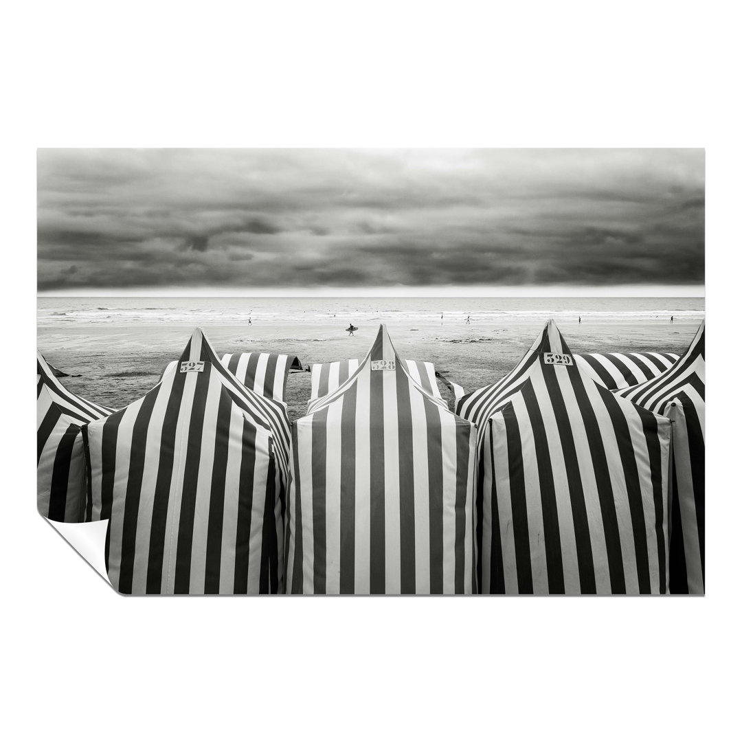 Panther Print Fine Art Prints Black & White Beach Tents Summer Artistic Unframed Poster, Pictures For Home Walls, Bedroom, Living Room & Bathroom Deco