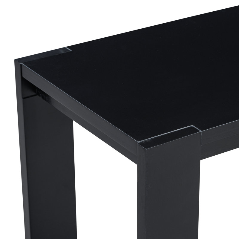 Console polyvalente avec tablette inférieure pour entrée - noir 15,3 po Largeur couloir pratique et lisse Capacité de poids de 220 lb
