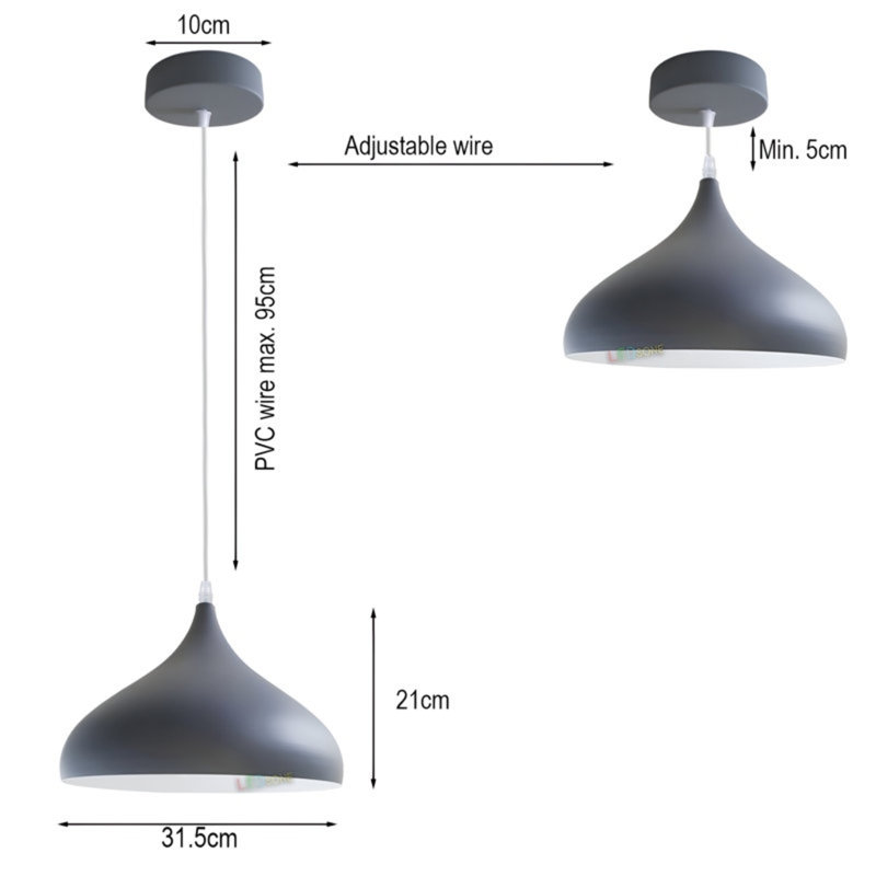Sharlee 1 - Light Pendant, Grey, Grey