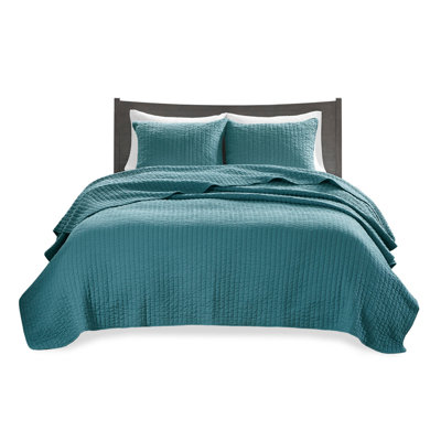 3 Piece Quilt Set Teal King/Cal King