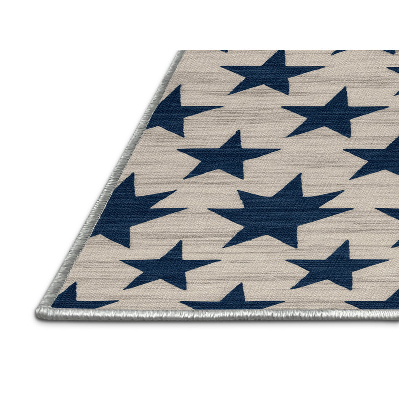  Tapis nautique lavable avec étoiles, Rectangle de 5 pi x 8 pi