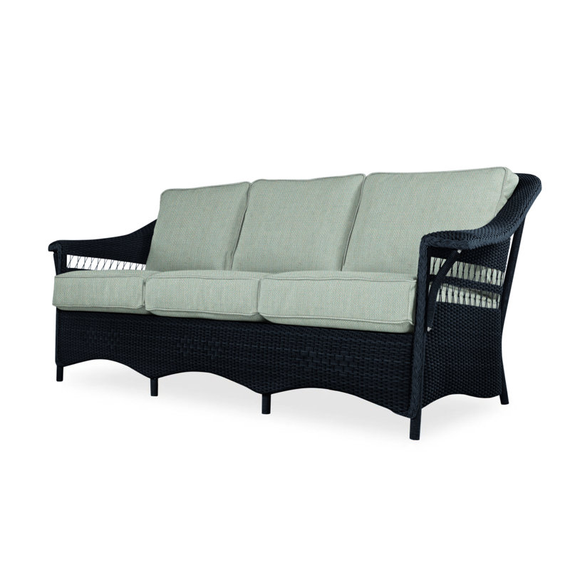 Nantucket Outdoor 3 - Seat Patio Sofa, Demo Skyway, Ebony
