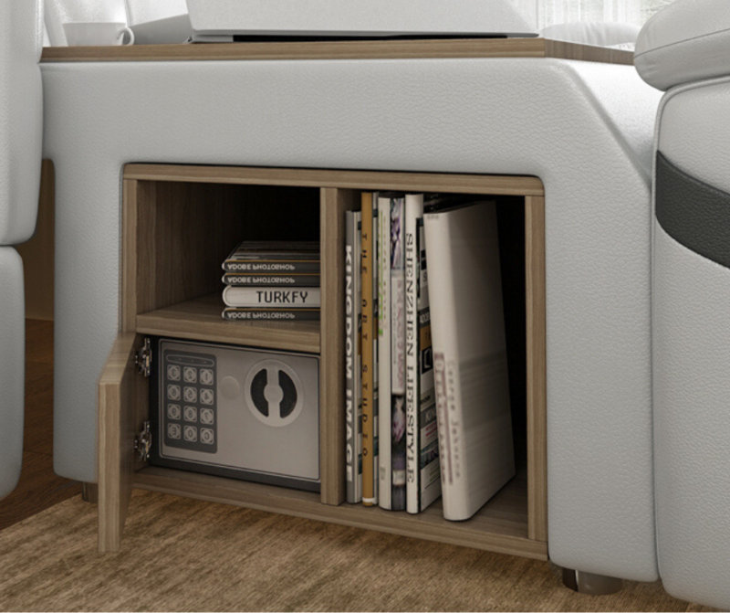 Lit plateforme tapissier avec rangement Albelo, Grand