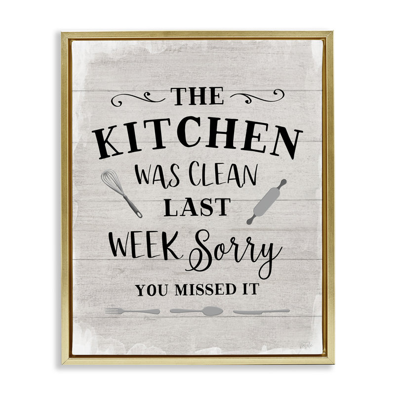Art mural sur toile flottante Sassy This Kitchen Was Clean, design par Natalie Carpentieri, H 21 po x l 17 po