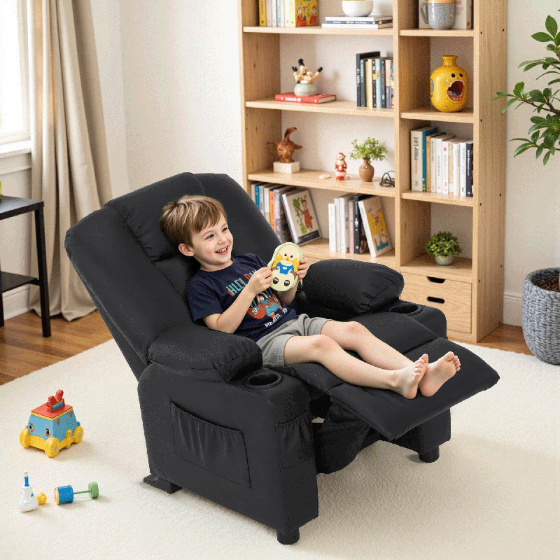 Whitson Children's Recliner Chair, Black
