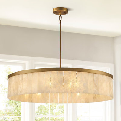 10 lumières lumineuses suspendues rondes cylindriques à intensité variable de 41,3 po de diamètre pour salle à manger