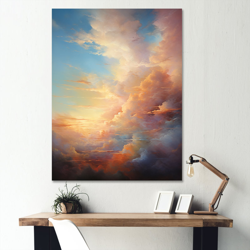 «Ithaman Sunset Celestial Symphony» - impression, Toile tendue, H 32 po x l 16 po x P 1 po