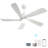 52 Inch Modern Ceiling Fan With Dimmable LED Light 5 Solid Wood Blades Smart Remote Control Reversible DC Motor-1142739696