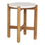 Table d'appoint ronde d'extérieur avec plateau en terrazzo et structure en bois d'acacia massif Portofino