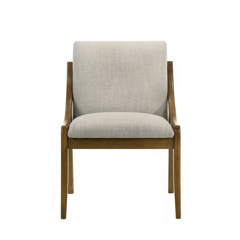 Ensemble de 2 chaises d'appoint en chenille grise et chêne rétro Danzel