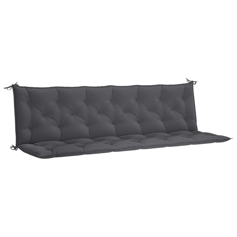 vidaXL Indoor/Outdoor Bench Cushions , Non-slip, Water-Repellent, Anthracite, 2.76" H x 78.7" W x 19.7" D