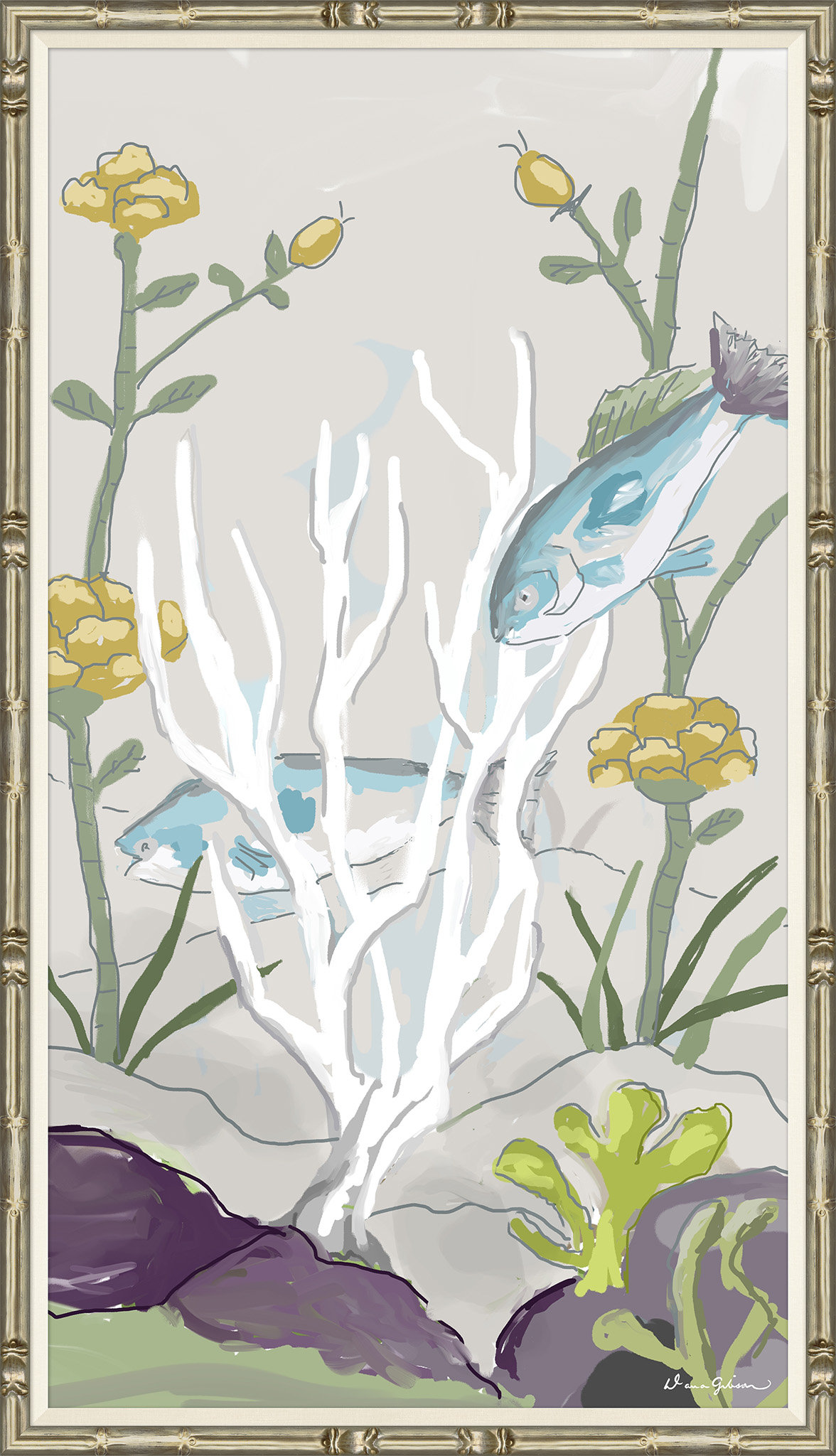 Soicher Marin Reed with Blue Fish | Wayfair