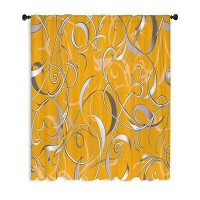 Rideaux à motif floral tourbillonnant, occultant et voilages - 1 panneau