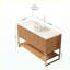 Meuble-lavabo autoportant blanc 48 po avec rangement à fermeture en douceur