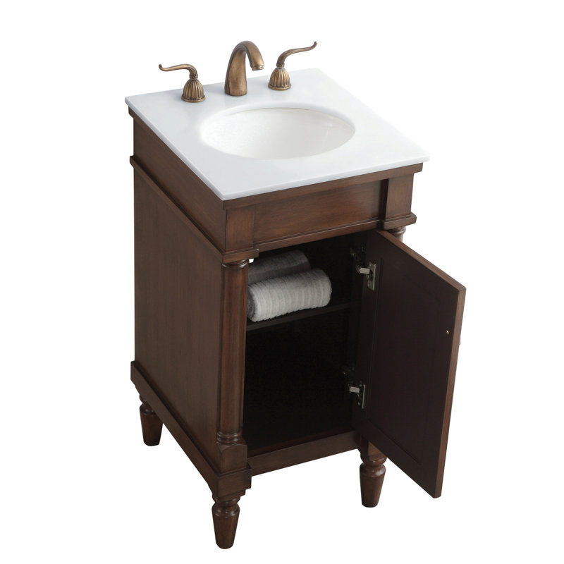 Ensemble de meuble-lavabo simple 18 po Lexington, Noyer, Blanc ivoire