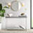 Caira 48'' Glass Top Console Table