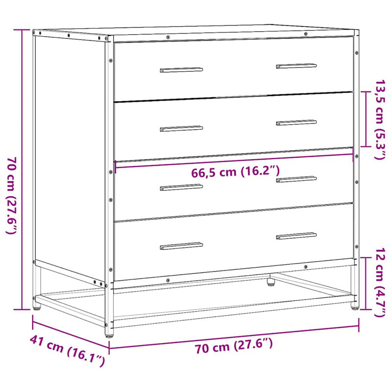 Annalaura Metal Standard Accent Chest, Grey sonoma