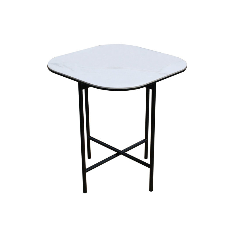 Table de bout carrée en céramique et métal 22 po