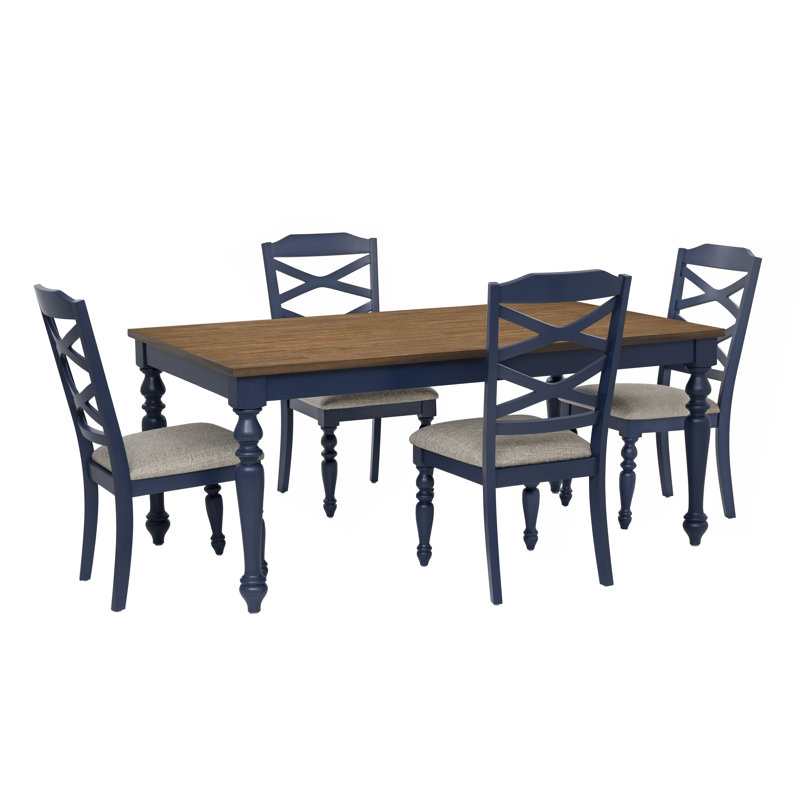 Ensemble repas 5 pièces Thornbury, Marine, Brun clair / bleu marine