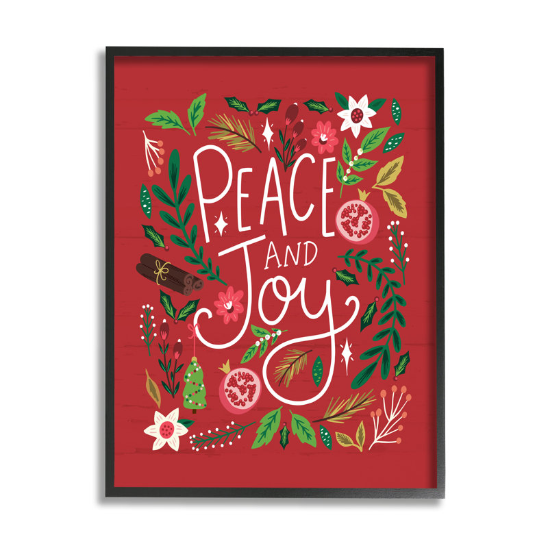 Peace & Joy, Giclée encadrée noir minuit, H 30 po x l 24 po x P 1,5 po