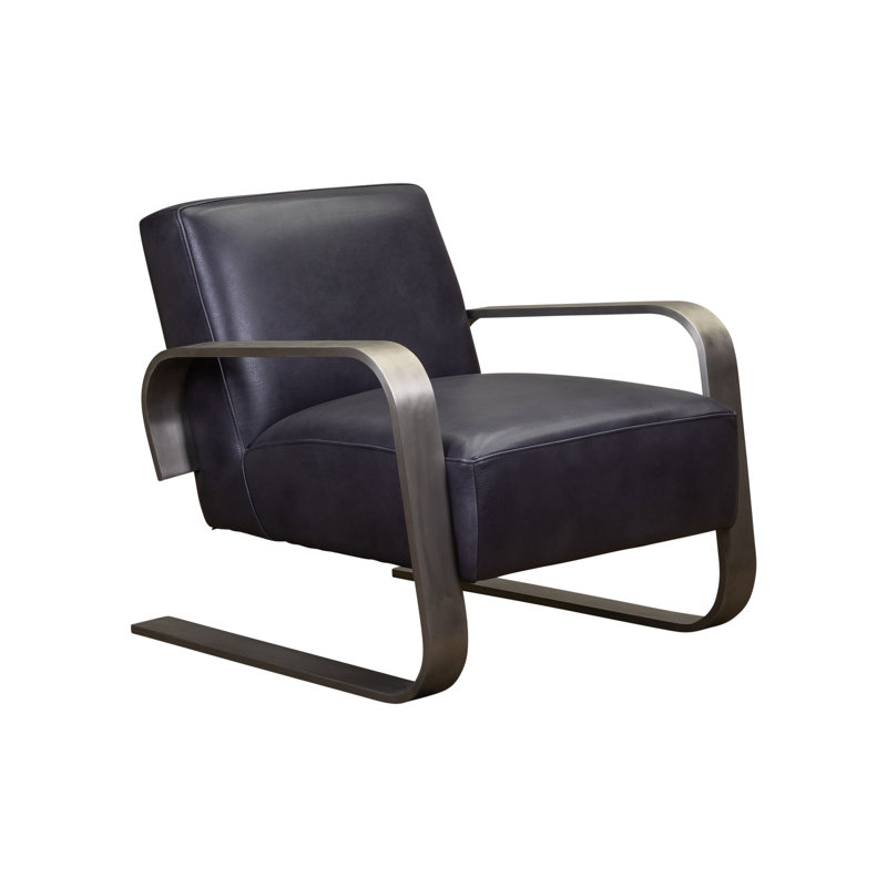 Chaise Shiller en chameau Dilworth, Cuir véritable mer