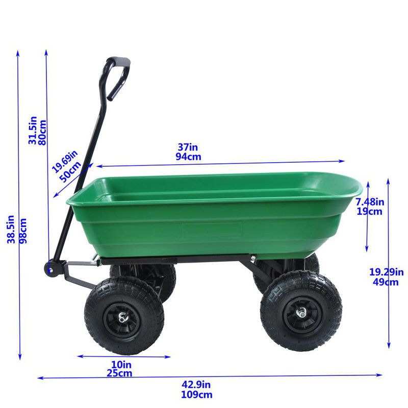 Folding Car Poly Dump Truck Garden Carts