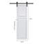 Porte de grange blanche à 2 panneaux en panneau de fibres à densité moyenne 14 po x 14 po avec quincaillerie 2 panneaux-128958405