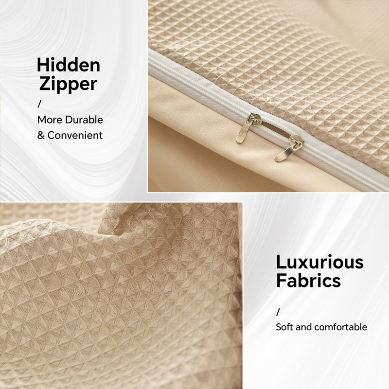 Elegant Duvet Cover Set, Suitable for Year-Round Bedroom Styling, Featuring a Easy Waffle Weave Design That Matches Your Quilt (Comforter Insert Not Included),White