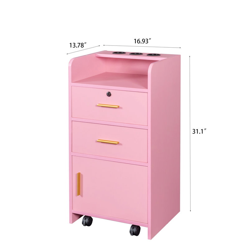 Buffet décoratif 1 porte Demorest, Rose