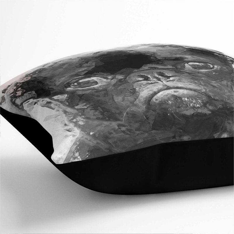 Square Throw Cushion, Black, 55cm H x 55cm W x 20cm D