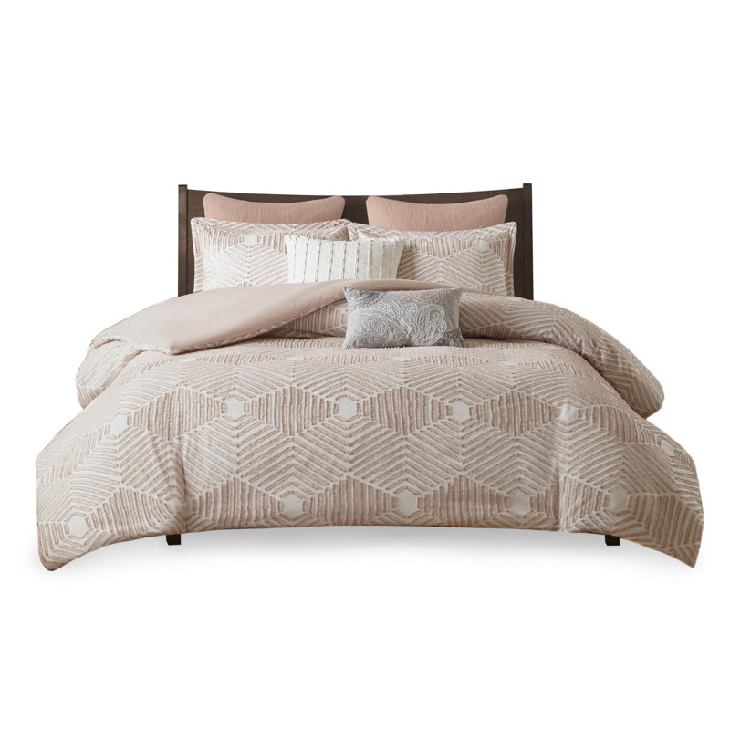 Ensemble d'édredon en coton jacquard 3 pièces, Édredon pour grand lit + 2 taies décoratives