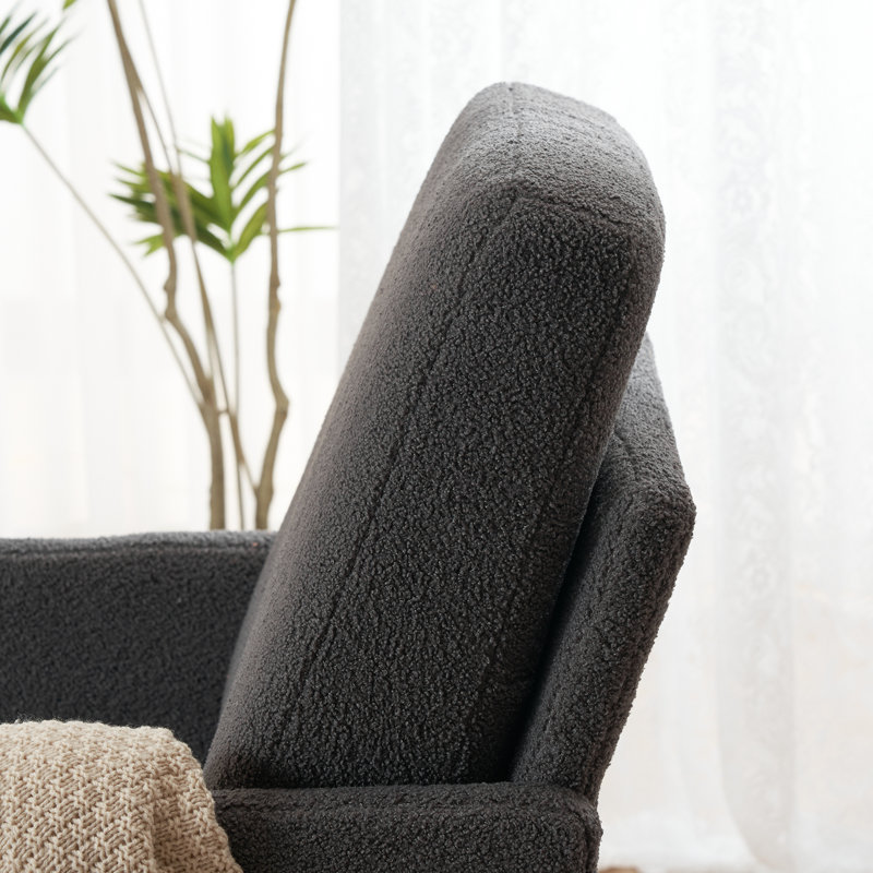 Upholstered Accent Chair, Dark Gray Cotton