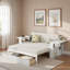 Lit de jour multifonctionnel avec tiroir de rangement, compartiments ouverts et table d'appoint hydraulique-678914094