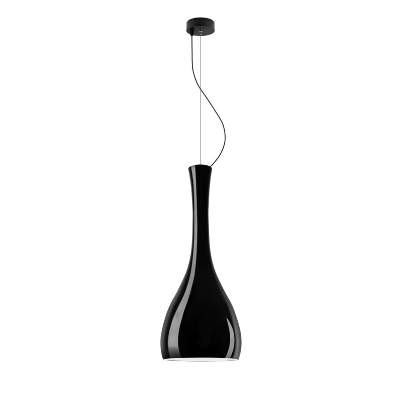 Itteki 1 - Light Teardrop Pendant, Opal Glossy, Black, Black