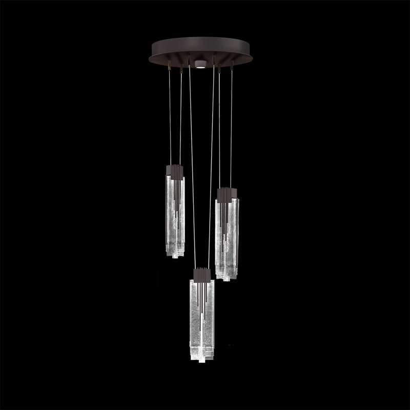 Arpeggio 4 - Light LED Pendant, Clear Glass, Black