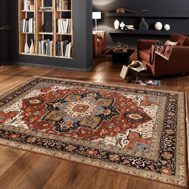 Hand Knotted Wool Oriental Indoor Rug, Rectangle 11'6" x 15'