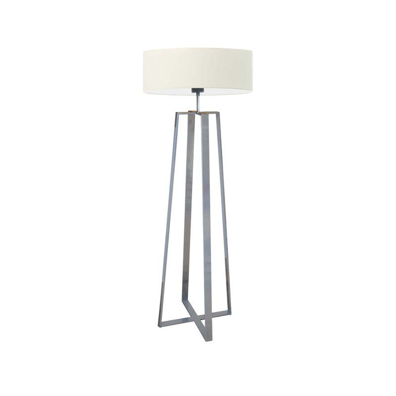 Arnessa 158cm Traditional Floor Lamp, Silver, Ecru
