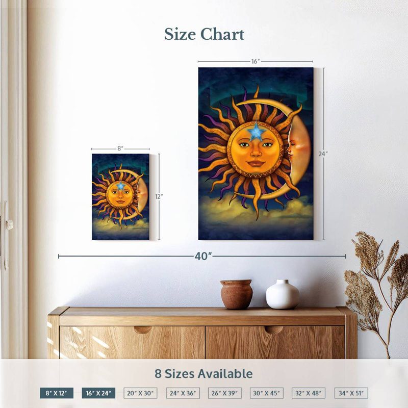 Oberle Sun Moon, 12" H x 8" W