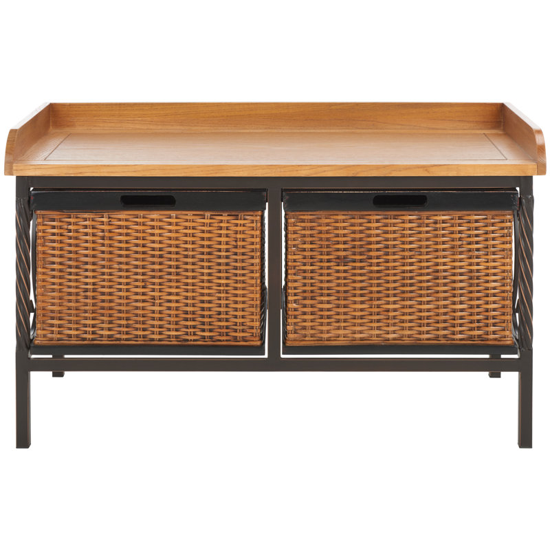 Miyu Drawer Storage Bench, Oak