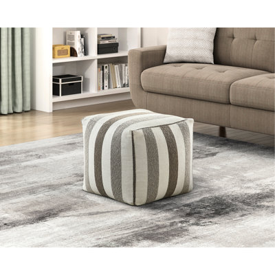 Fabric Upholstered Pouf - , Spot Clean, 16X16 Inches Multi-Colour Floor Clean Only