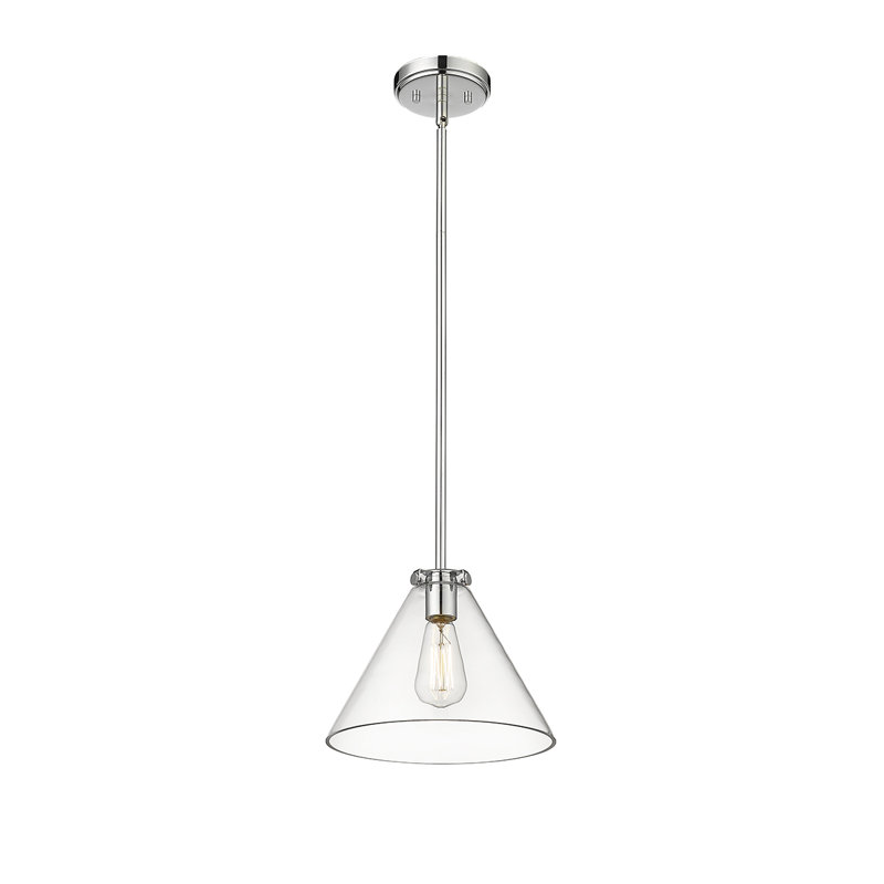 Luminaire suspendu conique à 1 lumière Greaves, Chrome