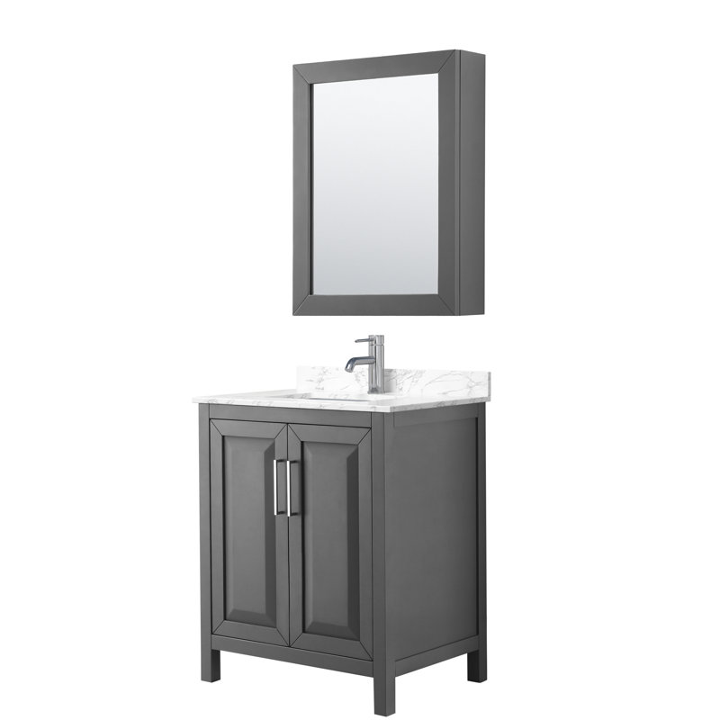 Daria 30'' W Single Vanity, Dark Gray, Polished Chrome