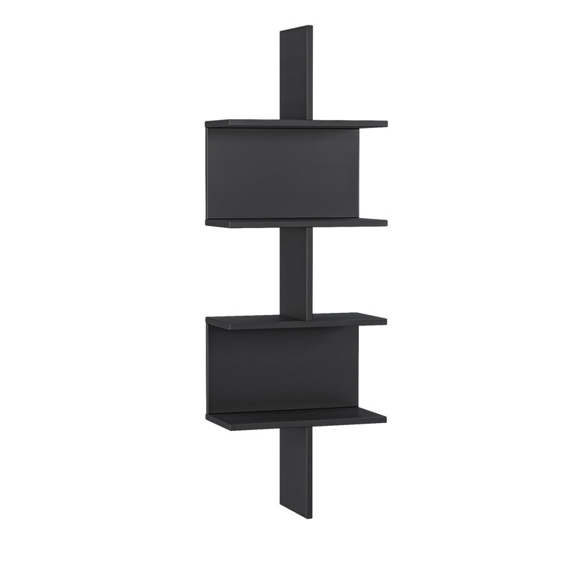 6 Piece Floating Shelf, Black