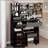 37" Middle Size Left Drawer Desktop Vanity Table + Cushioned Stool, Extra Large Right sliding mirror, Multi Layer High Capacity Storage, Practical Fashionable Dresser, Suitable For Large Space-604393887