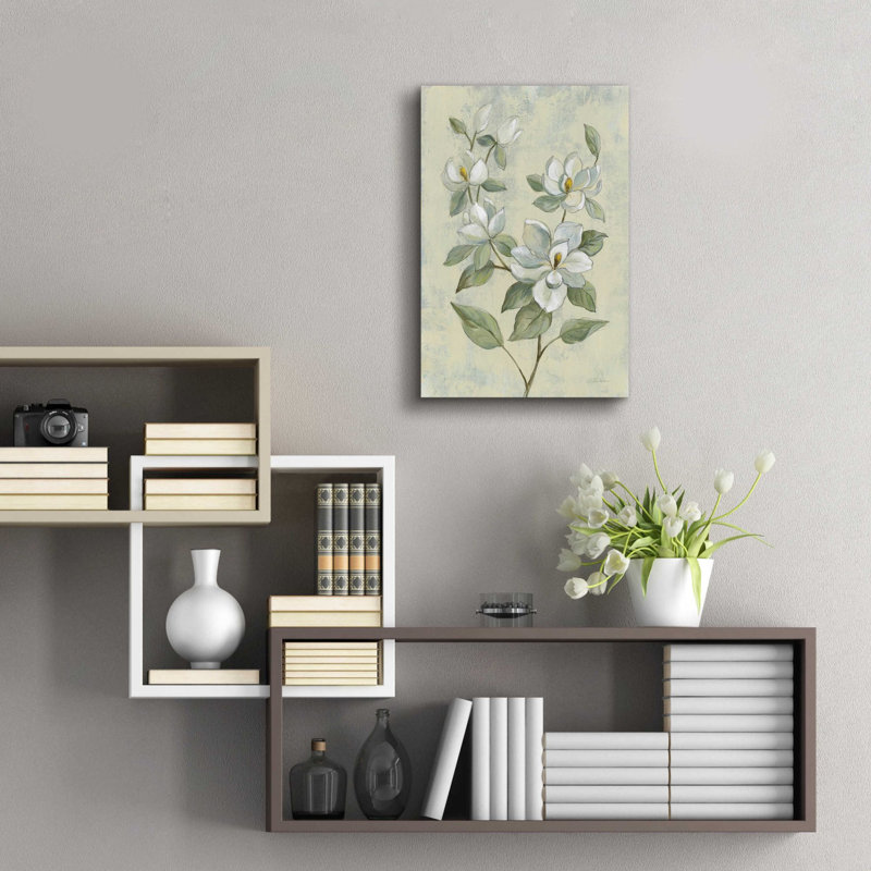 «Sage Magnolia» par Silvia Vassileva, art mural en verre acrylique, H 24 po x l 16 po x P 0,2 po